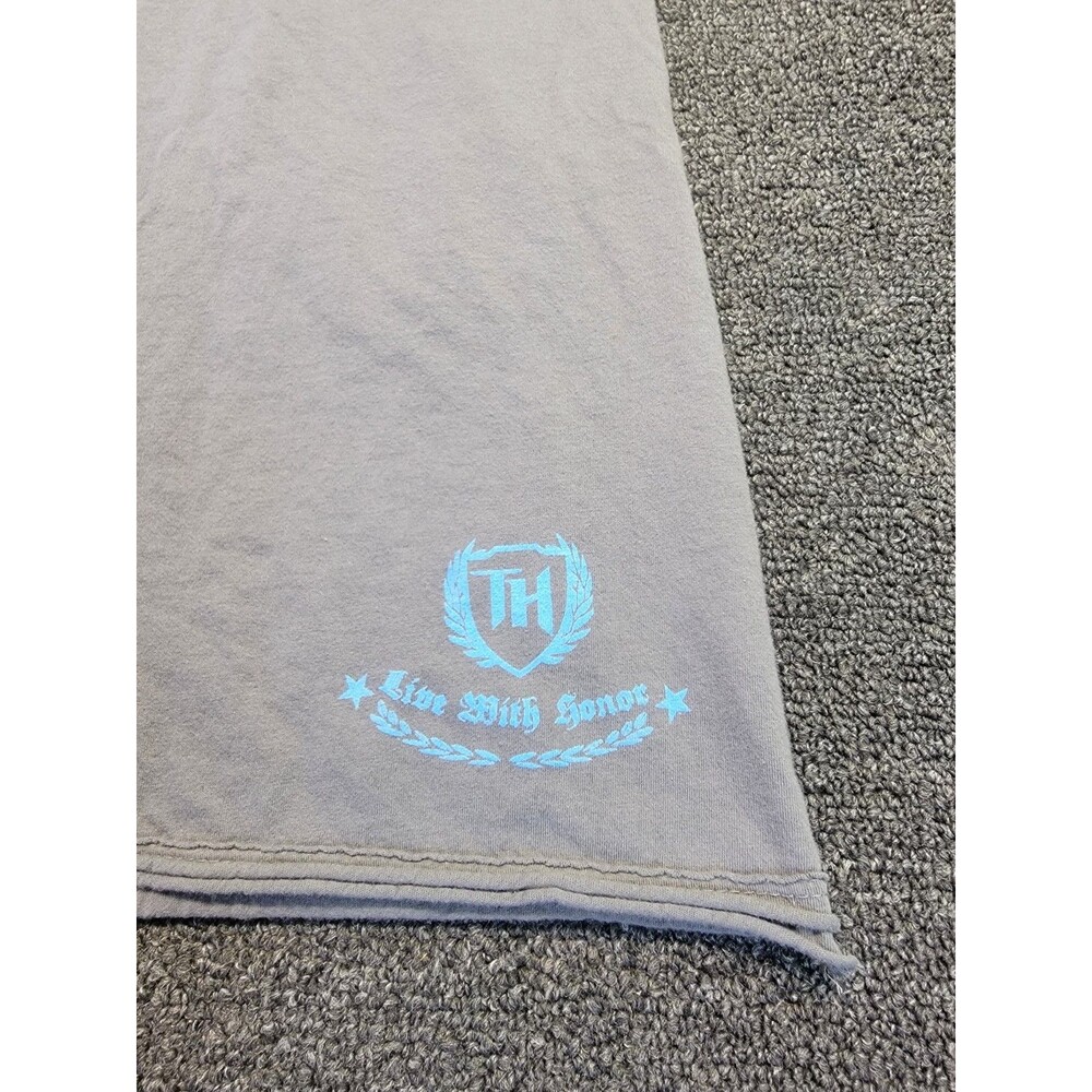 True Honor Women's Large Tank Top Grey Racerback Skull Graphic - Picture 7 of 11